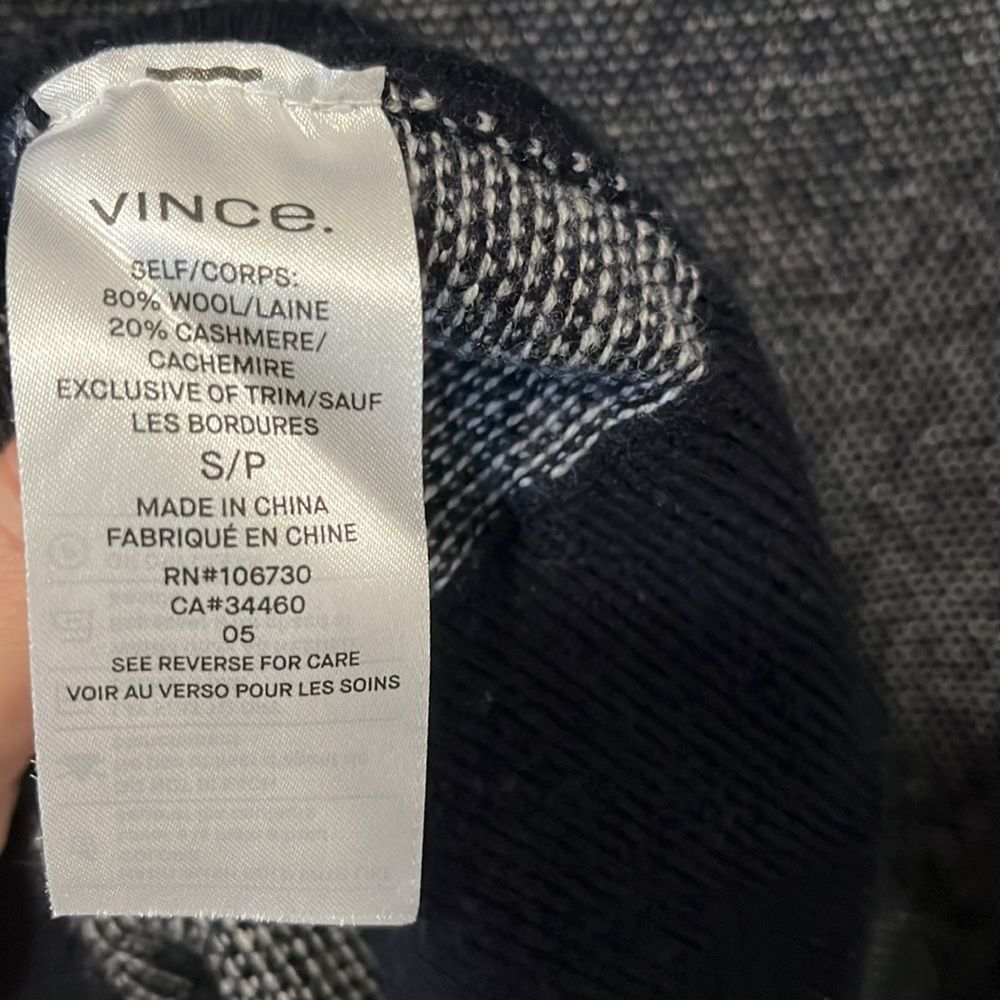 VINCE Men's Birdseye Raglan Wool/Cashmere Long-Sleeve Sweater, Size S - Picture 10 of 10